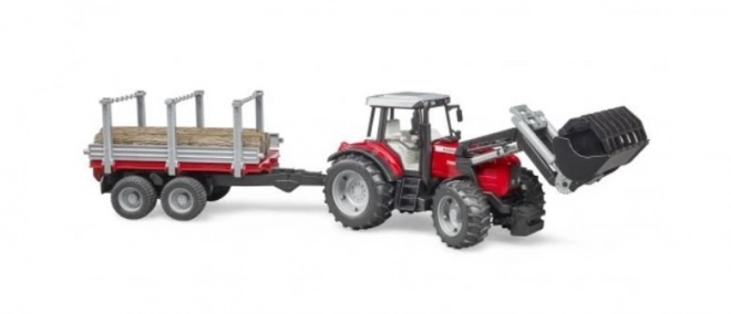 massey ferguson traktor rönkadagolóval