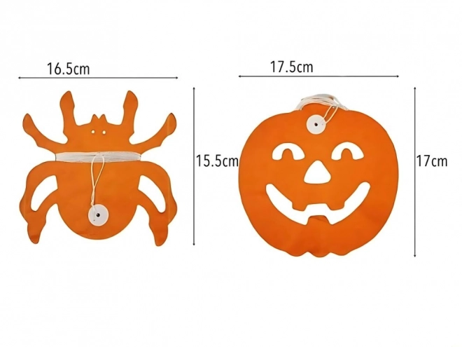 Halloweeni dekorációs girland papírból tök/pók mintával