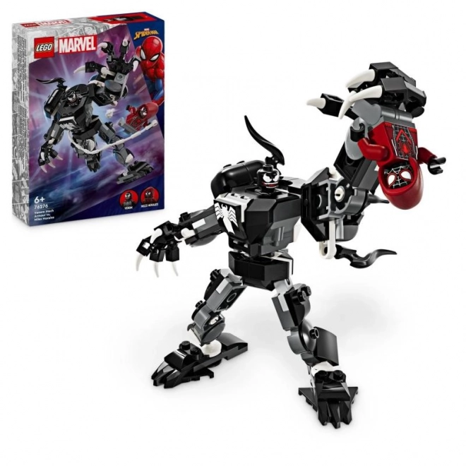 lego marvel venom mechanikus páncél vs. miles morales