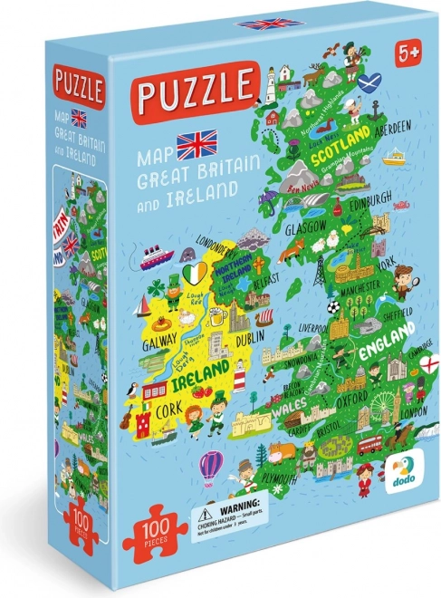 Dodo Puzzle Nagy-Britannia és Észak-Írország Térkép 100 darabos