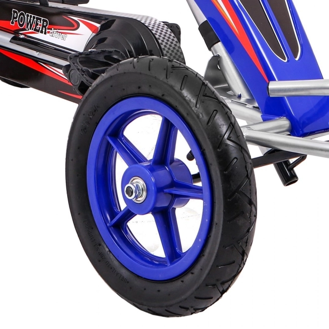 Gokart Full Ahead AIR pedálokkal gyerekeknek 3+ Kék + Ülésállítás + Felfújható kerekek + Kézifék