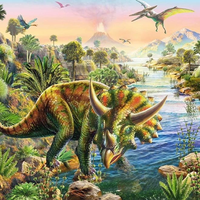Bátor triceratops a dzsungelben
