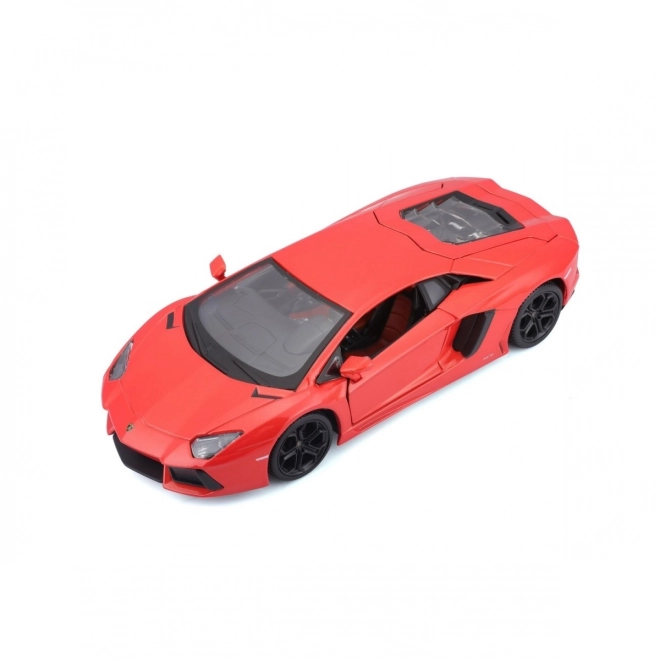 Lamborghini Aventador Coupé fém model 1:24 - narancssárga-piros