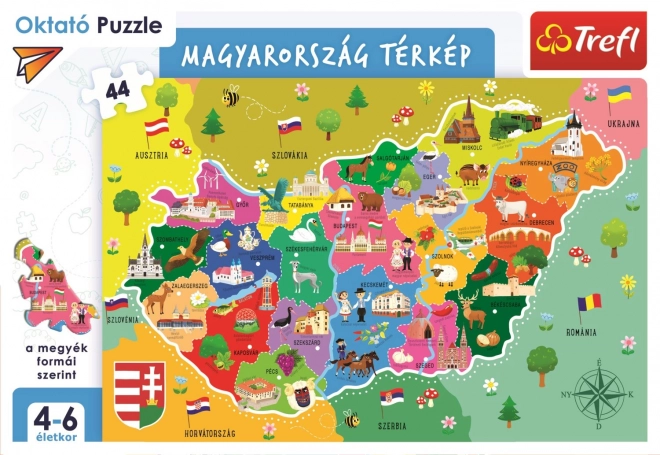 Tref Puzzle Magyarország térképe 44 darabos