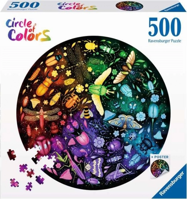 Ravensburger kerek puzzle Színes kör: Rovarvilág 500 darabos