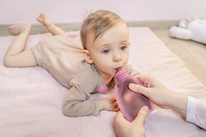 Újratölthető szilikon babatáplálék tasak, átlátszó zöld