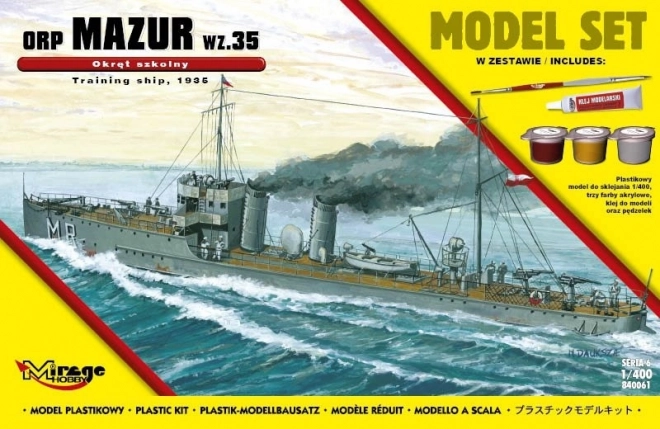 ORP Mazur hajó modell készlet