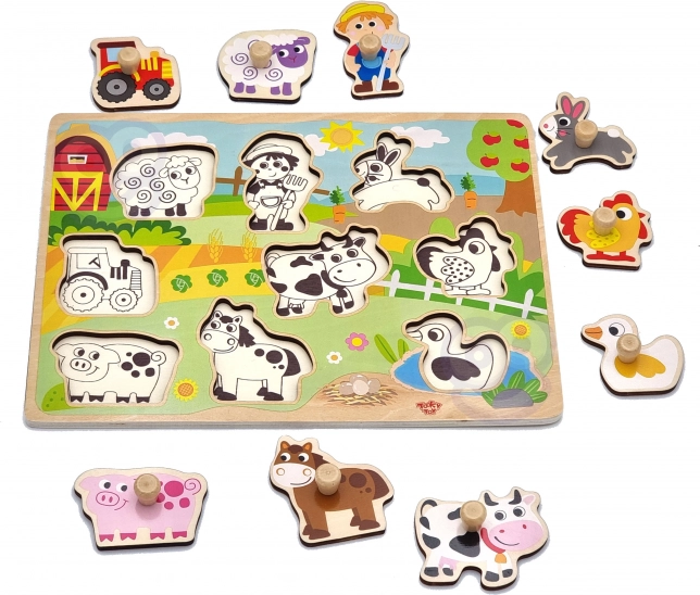 Montessori Fa Puzzle Tanyasi Csiptetőkkel a Woopie Green-től