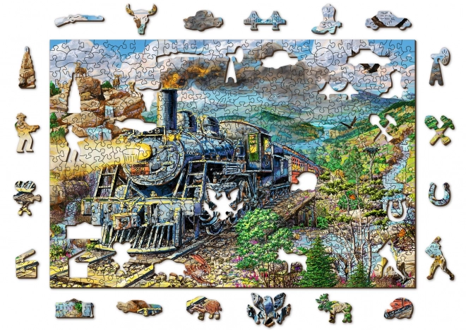 kétoldalas WOODEN CITY vonat fa puzzle