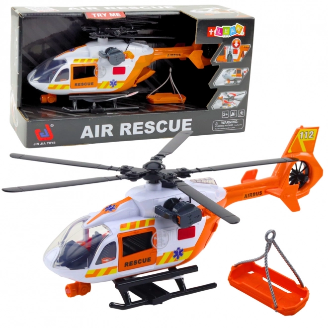 Mentőhelikopter fényekkel és hanggal