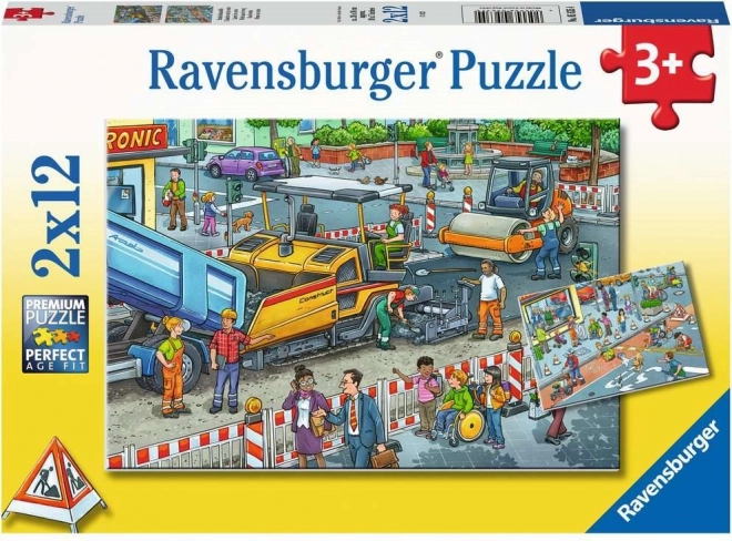 Ravensburger építkezés puzzle készlet 2x12 darabos