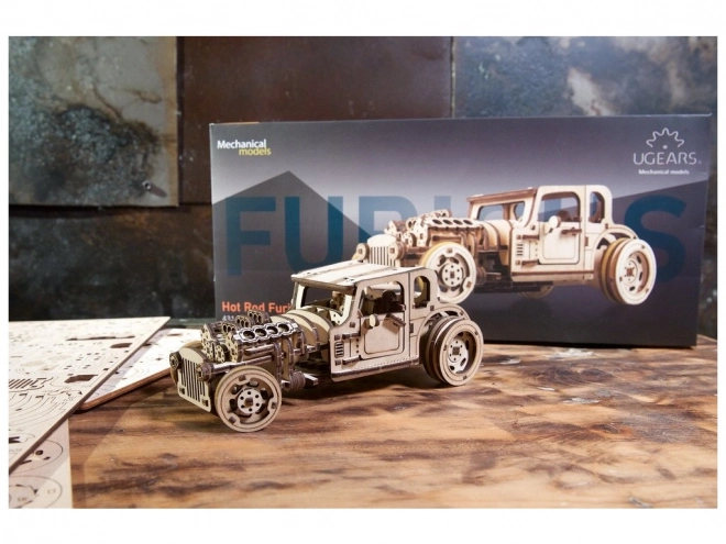 Ugears fa 3D mechanikus puzzle - Hot Rod Furious