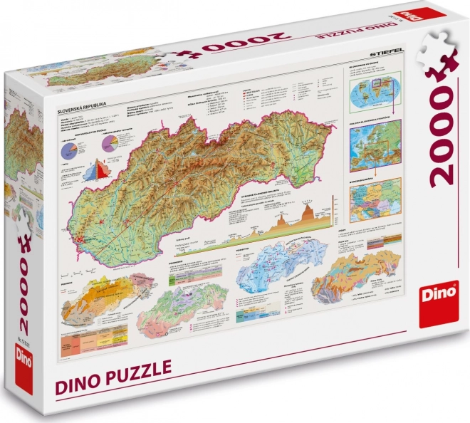 Térkép puzzle Szlovák Köztársaság 2000 darabos