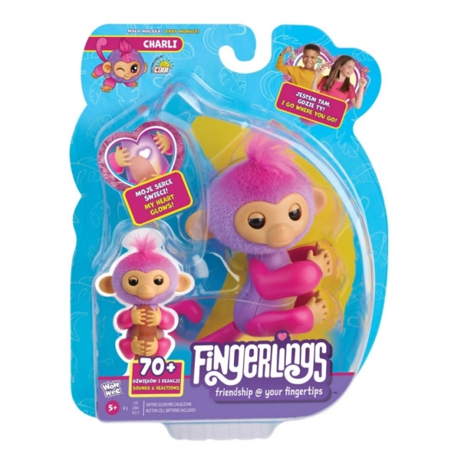 Interaktív Fingerlings Majom Lila Charlie