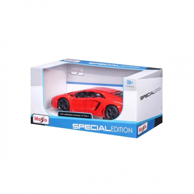 Lamborghini Aventador Coupé fém model 1:24 - narancssárga-piros