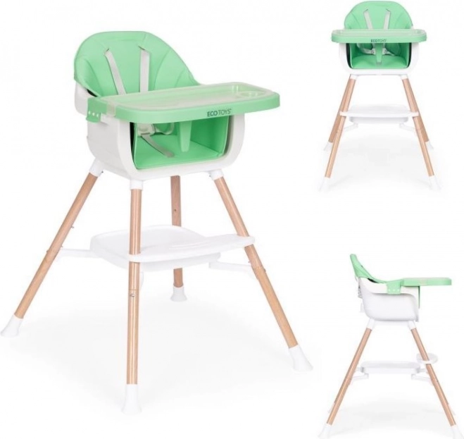 Gyerek etetőszék 2 az 1-ben zöld ECOTOYS