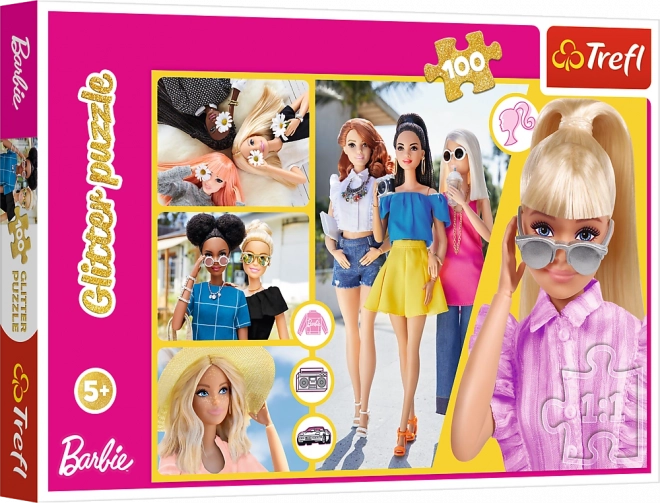 Trefi Barbie csillogó puzzle 100 darabos