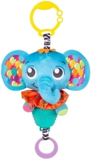 PLAYGRO zenélő, függeszthető kis elefánt játék klipszel