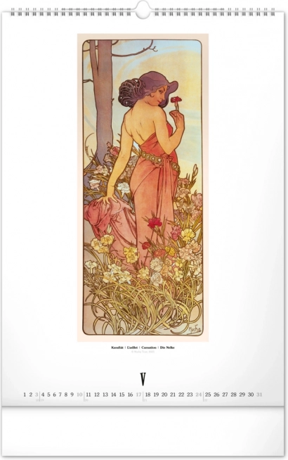 Alfons Mucha 2026 fali naptár
