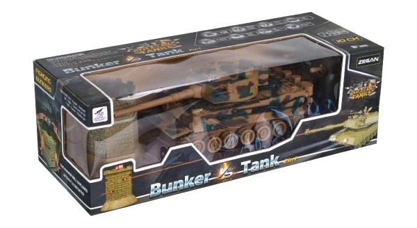 RC tank 35 cm bunkerral, hang- és fényhatásokkal