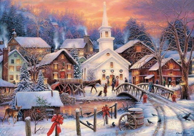 Fehér karácsony 1000 darabos puzzle