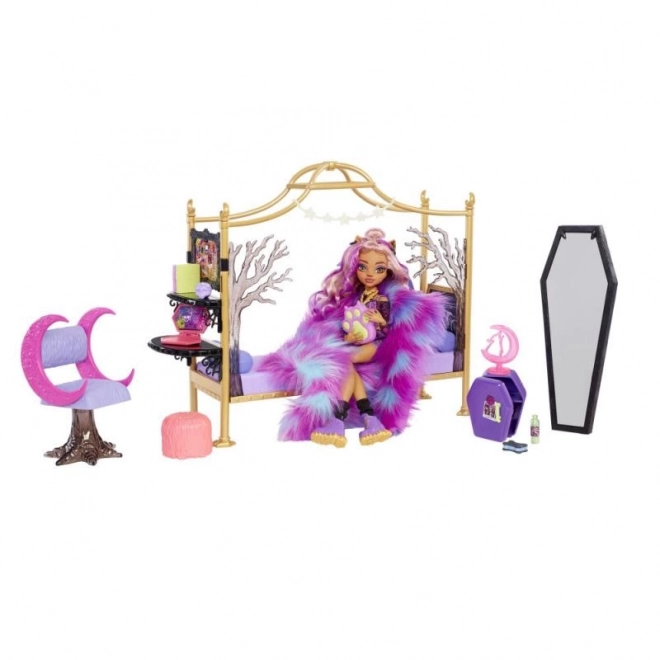 Monster High baba hálószoba szett Clawdeen Wolf + kiegészítők