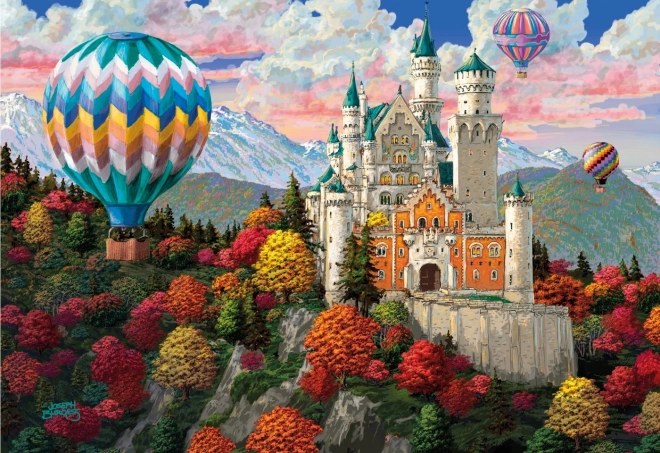 Fa puzzle figurákkal - Neuschwanstein kastély