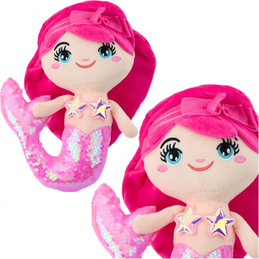 Plüss Sellő Csillogó Farokkal 28 cm