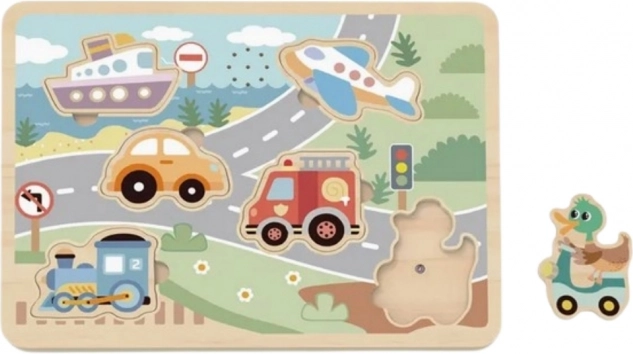 Tooky Toy fa interaktív puzzle járművek