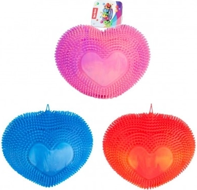 Antistressz szív alakú szilikon szőrös labda, 18 cm