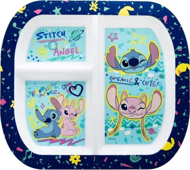 Gyerek téglalap alakú tányér Stitch motívummal