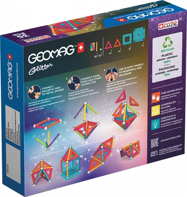 Geomag glitter mágneses építőjáték 35 darabos készlet