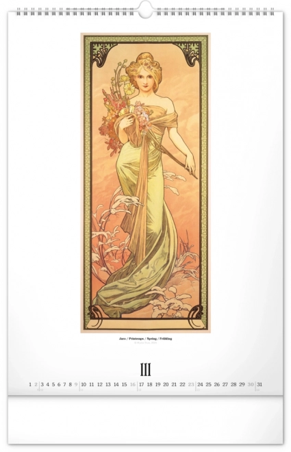 Alfons Mucha falinaptár 2025