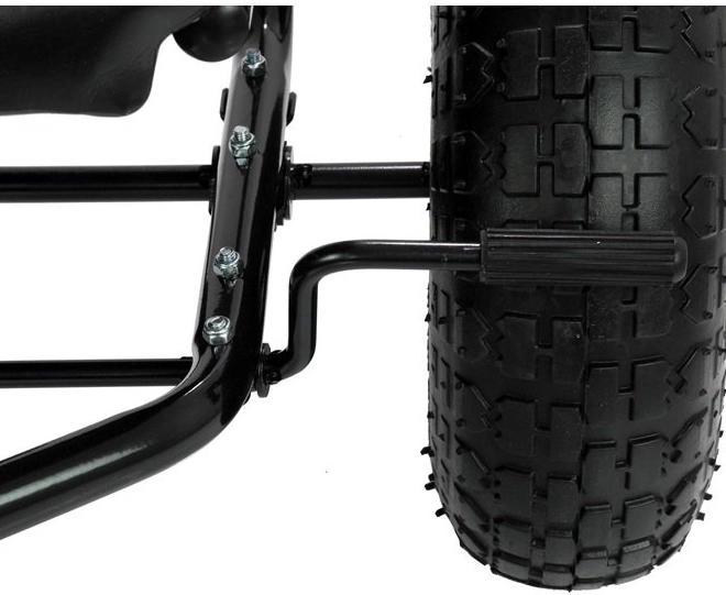 Pedálos levegős gokart + Felfújható gumik + Állítható ülés – Fekete