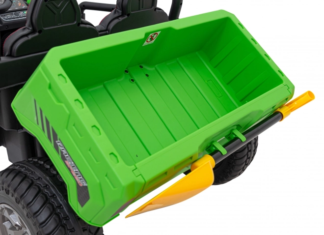 Auto Pick-Up Speed 900 pro gyerekek Zöld + 4x4 meghajtás + mozgatható pumpa + csomagtér + távirányítás + lapát + LED audio