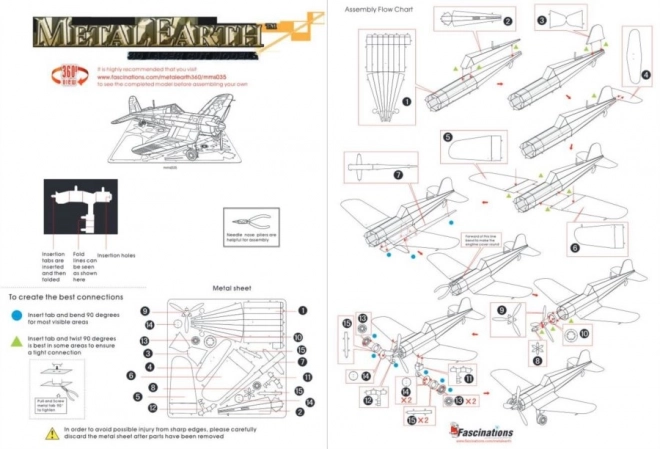 F4U Corsair fém 3D puzzle