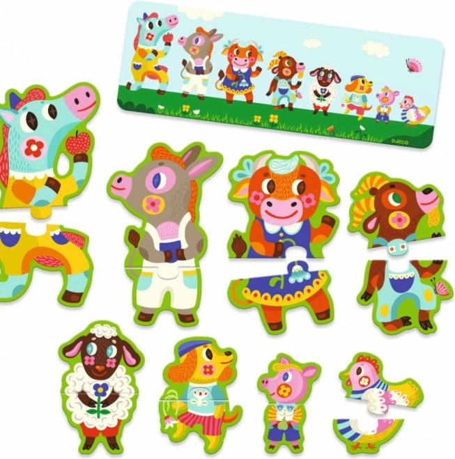 DJECO Puzzle Nagy és Kicsi a Farmon