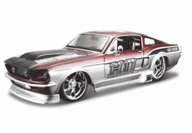 Harley Davidson Ford Mustang GT 1967 modellautó 1:24