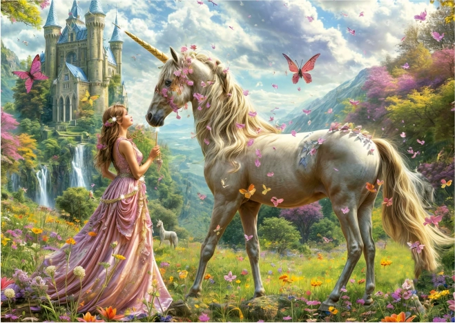 Puzzle Tündér, Egyszarvú és Pillangók 500 Darabos