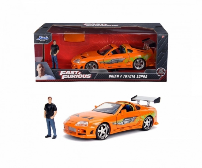 Gyors és Dühös 1995 Toyota Supra modellautó 1:24 + Brian O’Conner figura