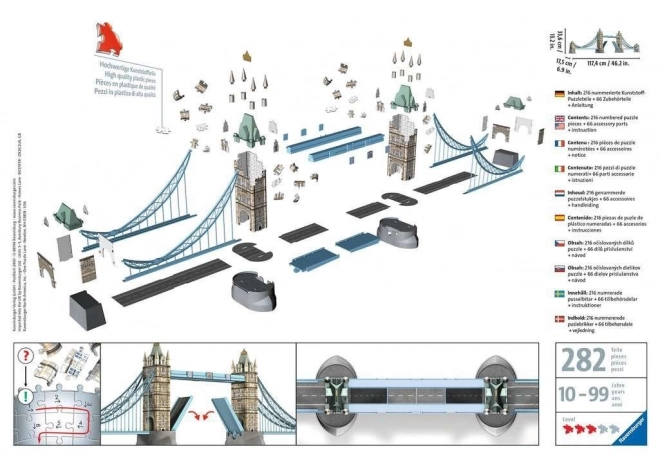 Ravensburger 3D puzzle London Tower Bridge - 282 darab