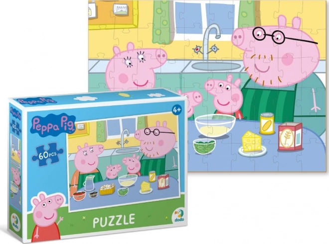 Peppa malac közös főzés puzzle, 60 darab