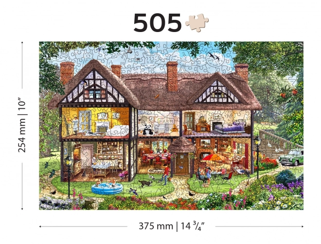 wooden city fa puzzle – Nyári szezon háza 2 az 1-ben, 505 darab, környezetbarát