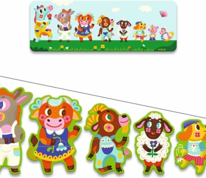 DJECO Puzzle Nagy és Kicsi a Farmon