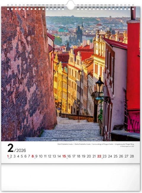 2026-os Prága fali naptár