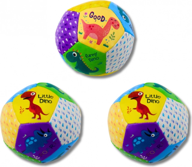 9 cm-es dinoszauruszos puha labdakészlet 3 db