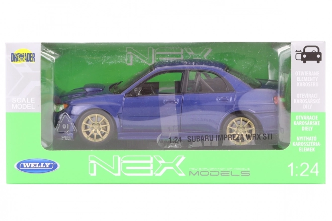 Subaru Impreza WRX STI fém modellautó 1:24 méretarányban