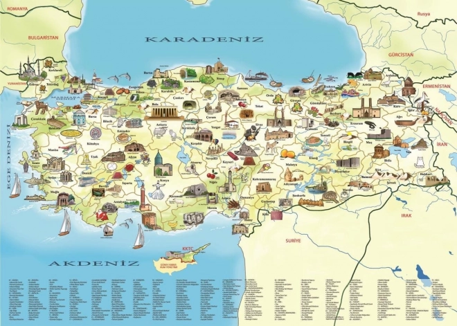 Kulturális térkép puzzle 260 darabos Törökország