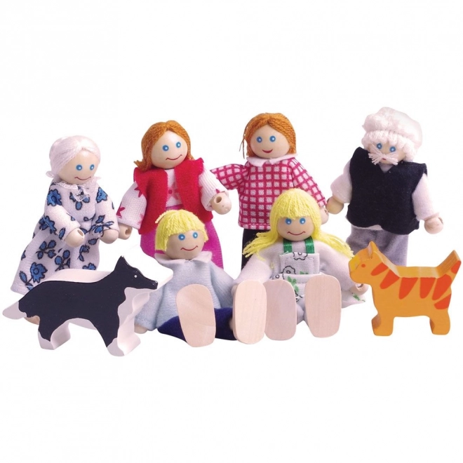 Fa családi bábukészlet - Bigjigs Toys