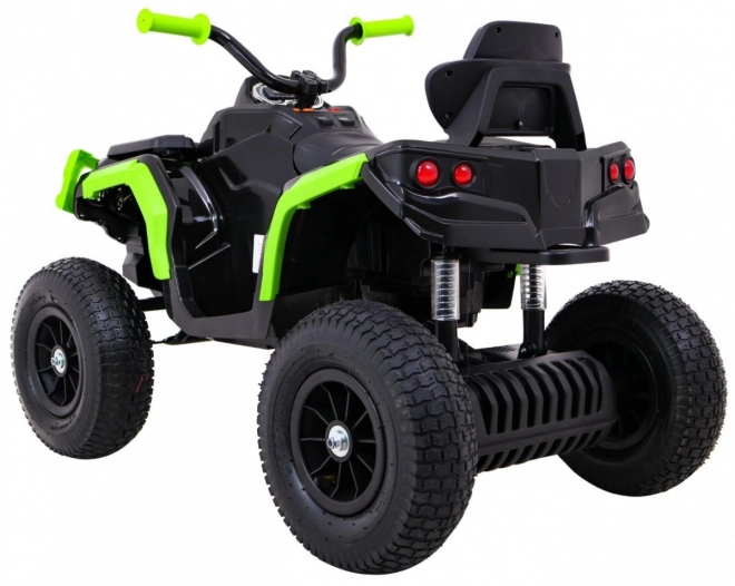 Gyermek ATV Air akkumulátoros quad Fekete-Zöld + felfújható kerekek + MP3 rádió + lassú indítás